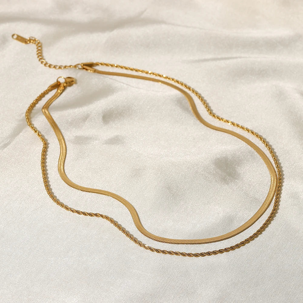 Serpente Necklace Flat Snake Chain