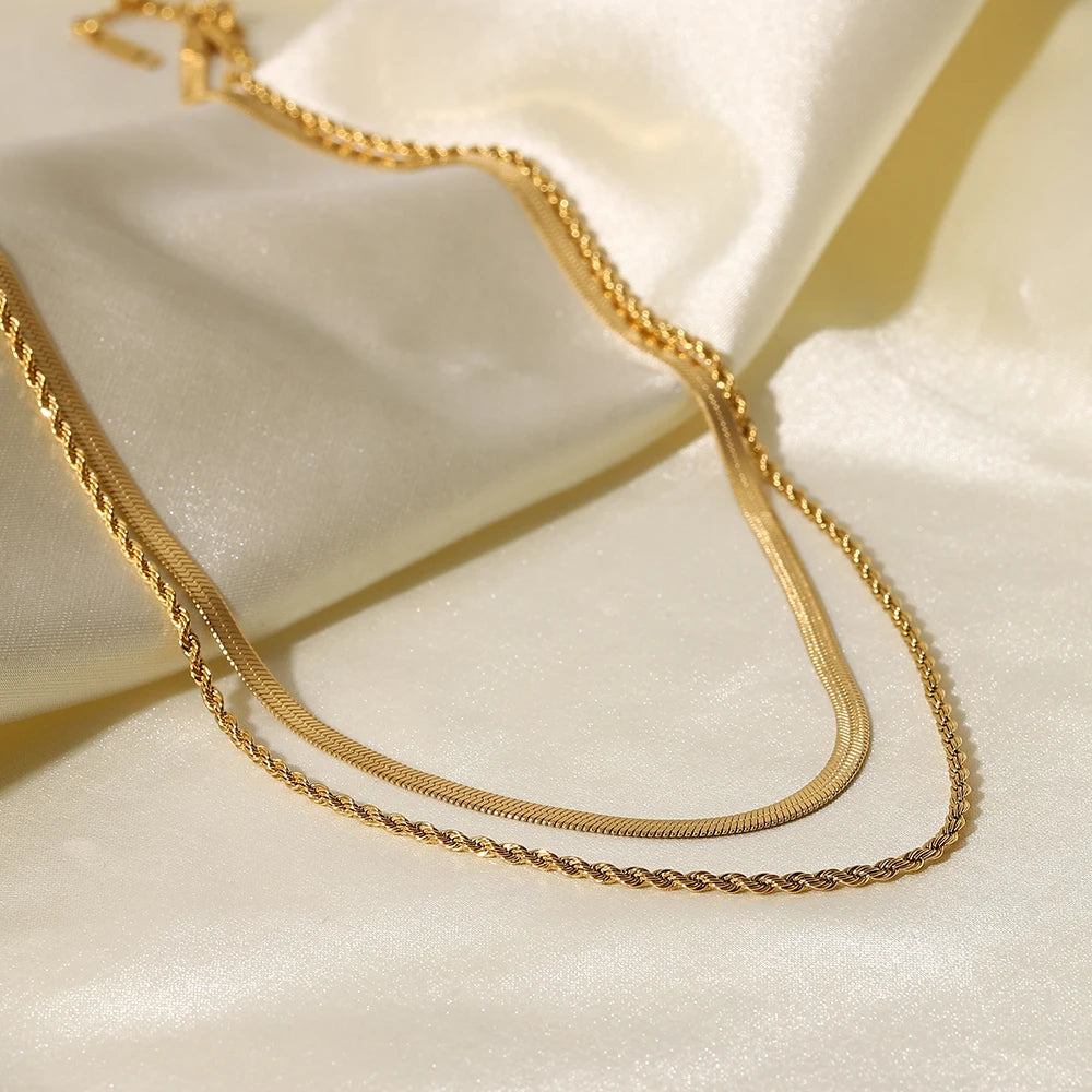 Serpente Necklace Flat Snake Chain
