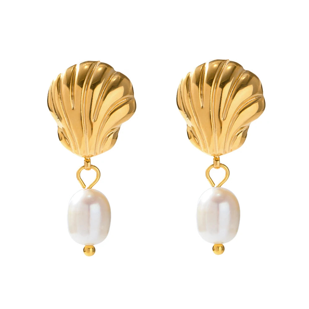 Marina Earrings Shell & Freshwater Pearl