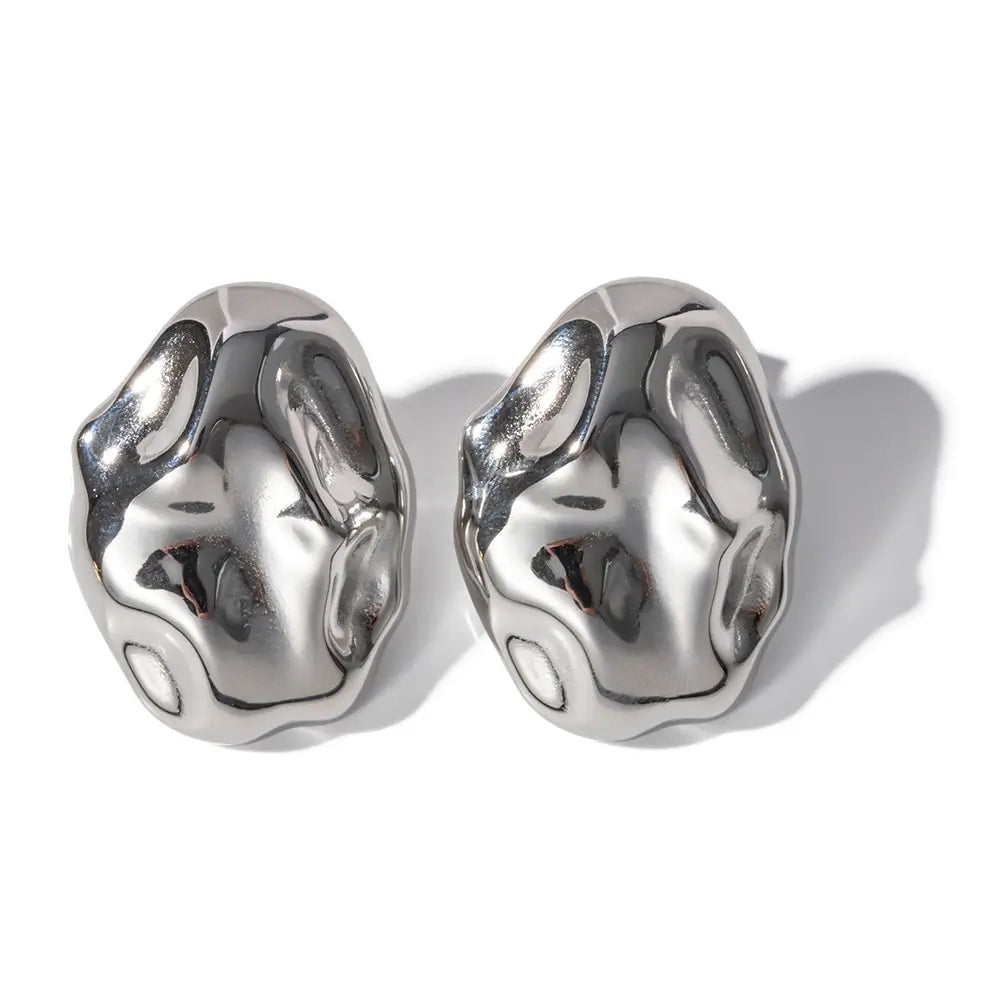 Marée Earrings Irregular Hammered Lines