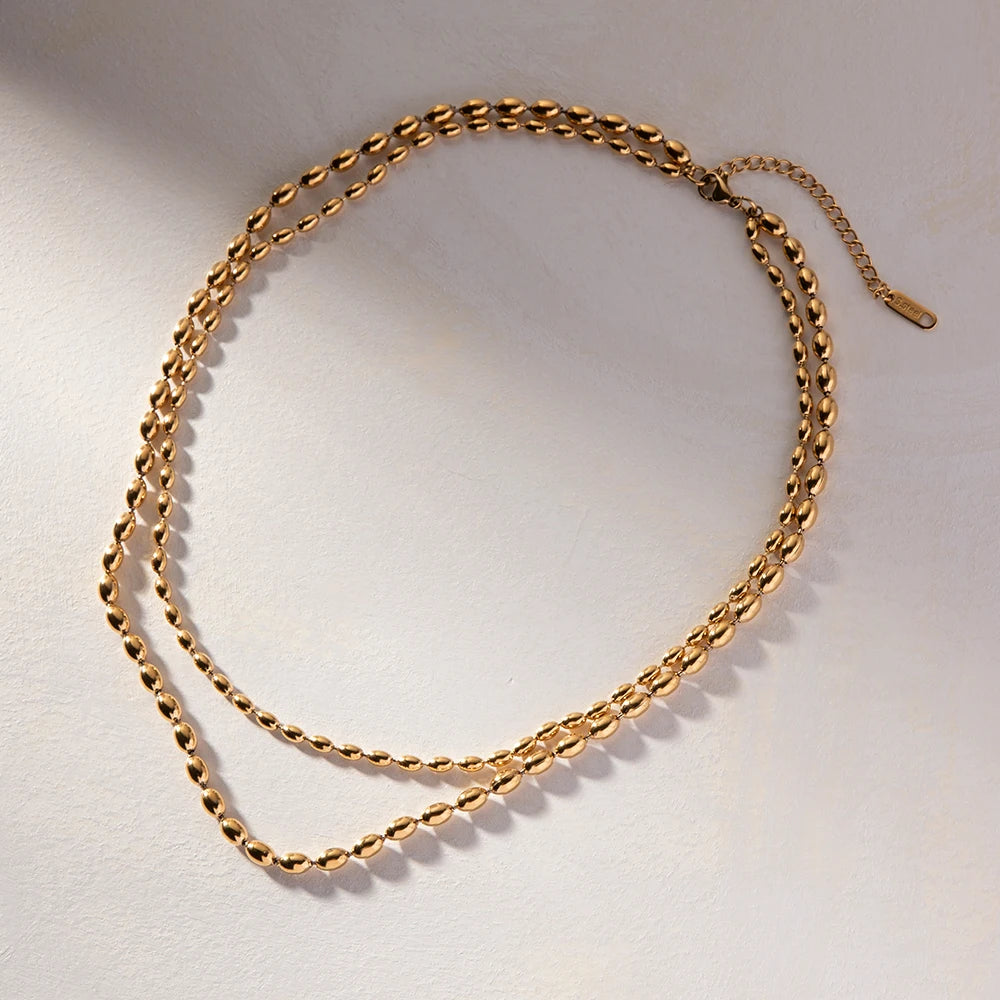 Élora Necklace Layered Bead Chain