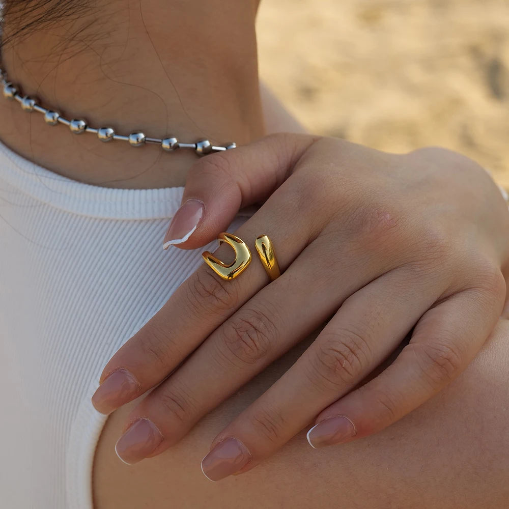 Celeste Ring Hollow Cross