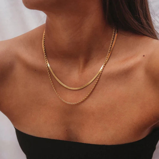 Serpente Necklace Flat Snake Chain