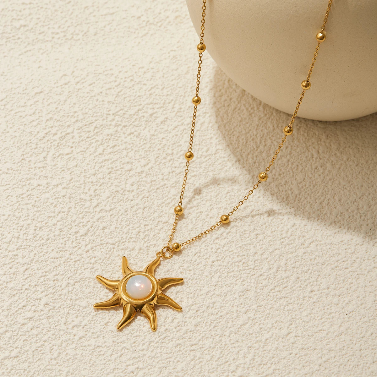 Solara Necklace Opal Sun Pendant