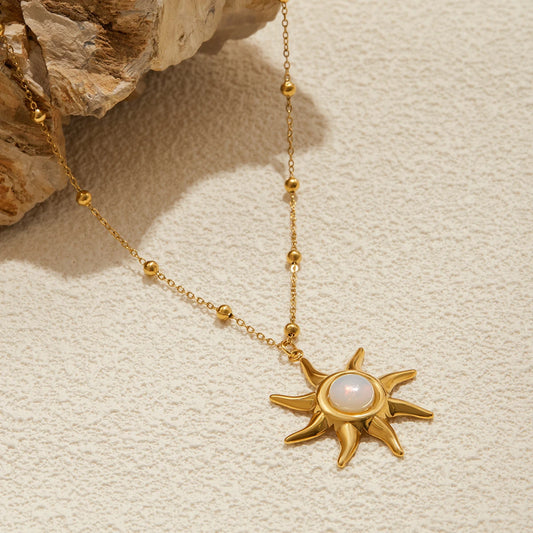 Solara Necklace Opal Sun Pendant