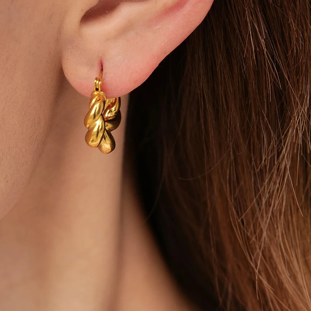 Torsade Earrings Woven Twist Design
