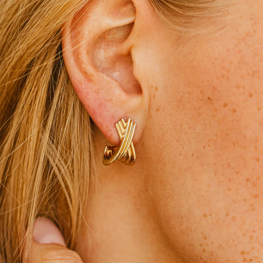 Croix Earrings Minimalist X-Shape