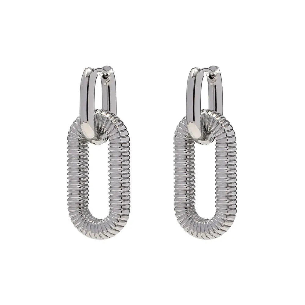 Chaîne Earrings Textured Chain Link in Gold