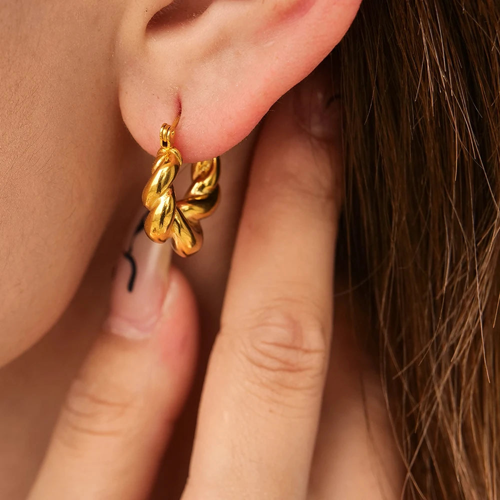 Torsade Earrings Woven Twist Design