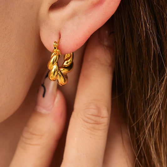 Torsade Earrings Woven Twist Design