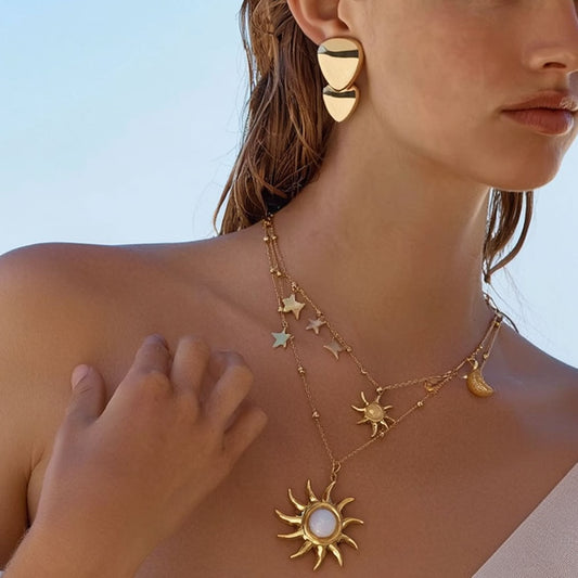 Solara Necklace Opal Sun Pendant